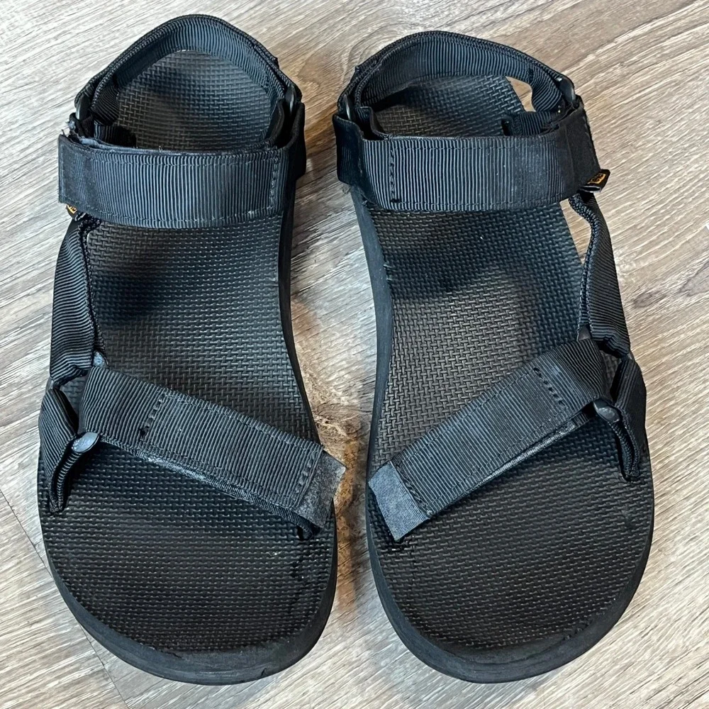 Teva Original Universal Mens Black Sport Sandals 1004010 Size 9